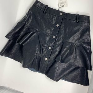 Faux Leather tiered skirt